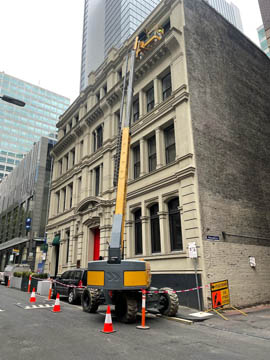 Heritage listed building being painted in melbourne
